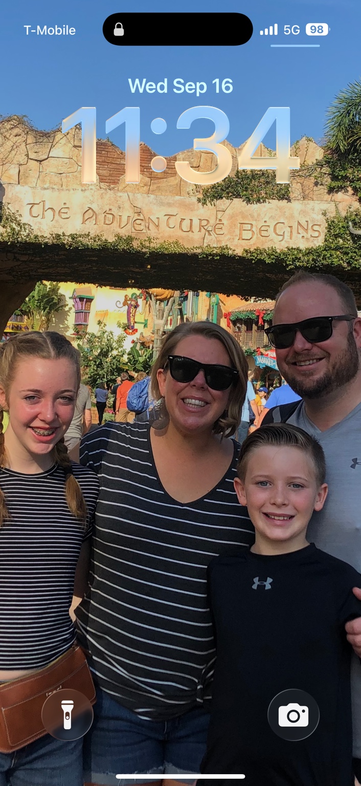 The Faivre family together at Universal's Islands of Adventure